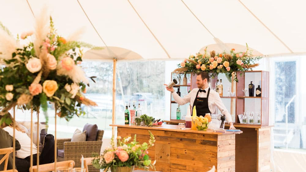 Using florals to decorate a marquee or tipi wedding