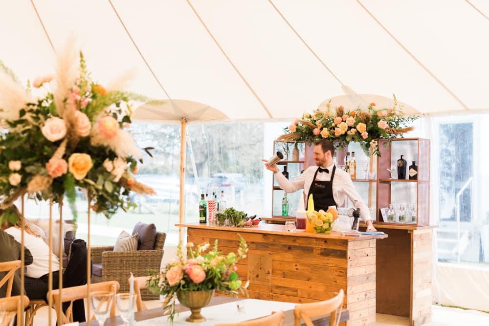 Using florals to decorate a marquee or tipi wedding